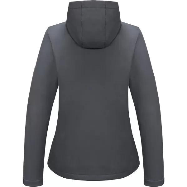 Little Donkey Andy Women's Softshell Jacket Hooded Windproof Fleece Lined Jackets, Water Repellent and Lightweight