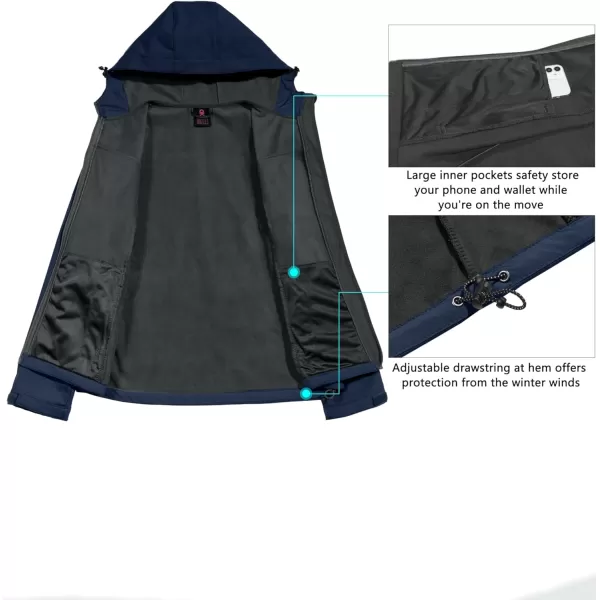 Little Donkey Andy Women's Softshell Jacket Hooded Windproof Fleece Lined Jackets, Water Repellent and Lightweight