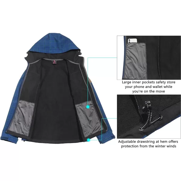 Little Donkey Andy Women's Softshell Jacket Hooded Windproof Fleece Lined Jackets, Water Repellent and Lightweight