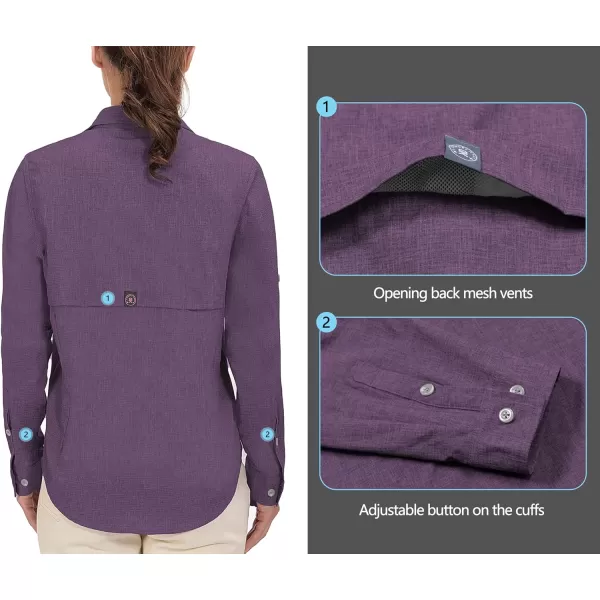 Little Donkey Andy Women's UPF 50+ UV Protection Shirt, Breathable Long Sleeve Fishing Hiking Shirt, Air-Holes Tech