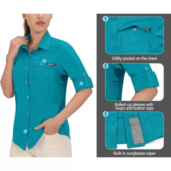 Little Donkey Andy Women's UPF 50+ UV Protection Shirt, Breathable Long Sleeve Fishing Hiking Shirt, Air-Holes Tech