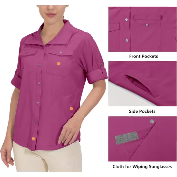 Little Donkey Andy Women's UPF 50+ UV Protection Shirt, Breathable Long Sleeve Fishing Hiking Shirt, Air-Holes Tech
