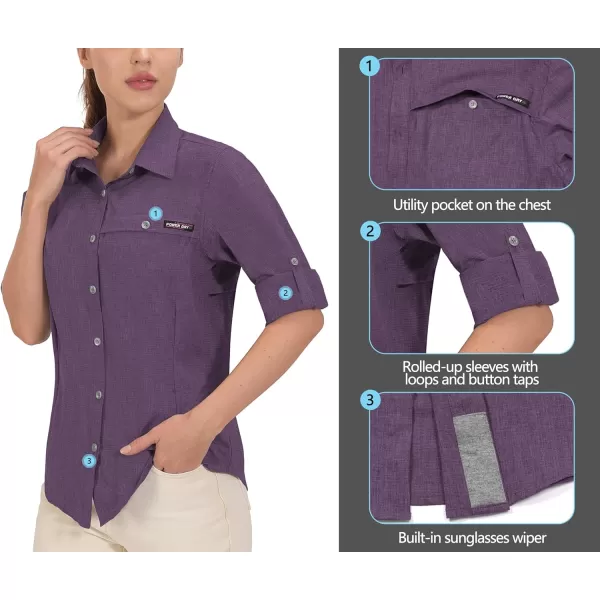 Little Donkey Andy Women's UPF 50+ UV Protection Shirt, Breathable Long Sleeve Fishing Hiking Shirt, Air-Holes Tech