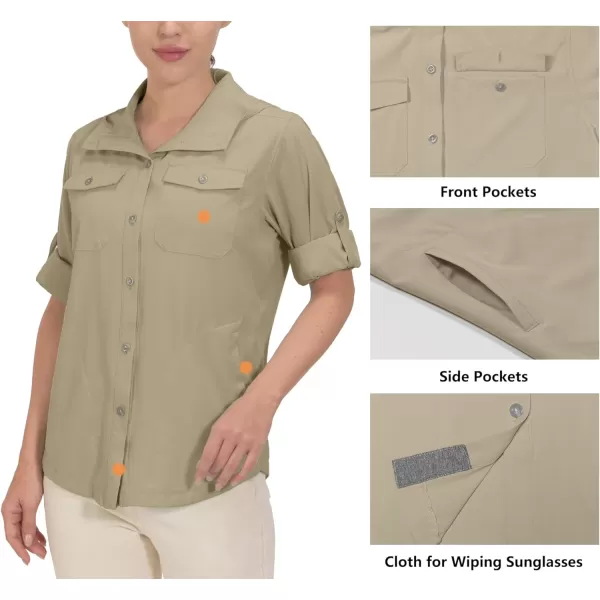 Little Donkey Andy Women's UPF 50+ UV Protection Shirt, Breathable Long Sleeve Fishing Hiking Shirt, Air-Holes Tech