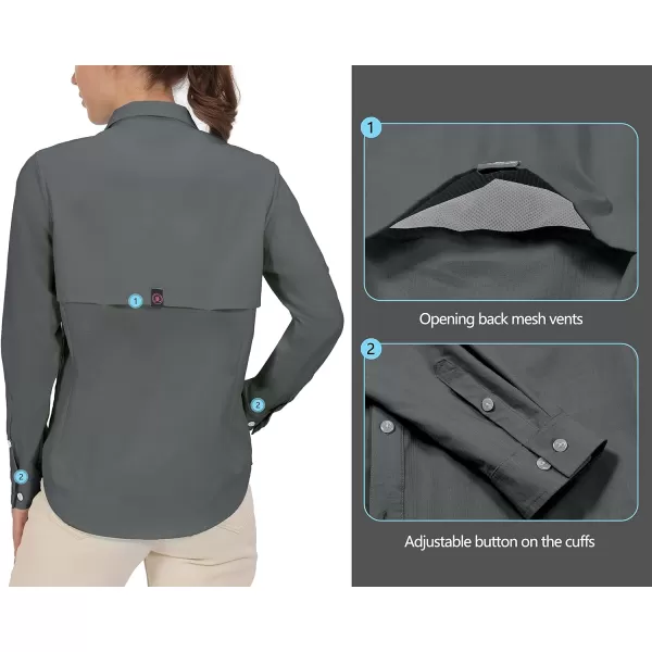 Little Donkey Andy Women's UPF 50+ UV Protection Shirt, Breathable Long Sleeve Fishing Hiking Shirt, Air-Holes Tech