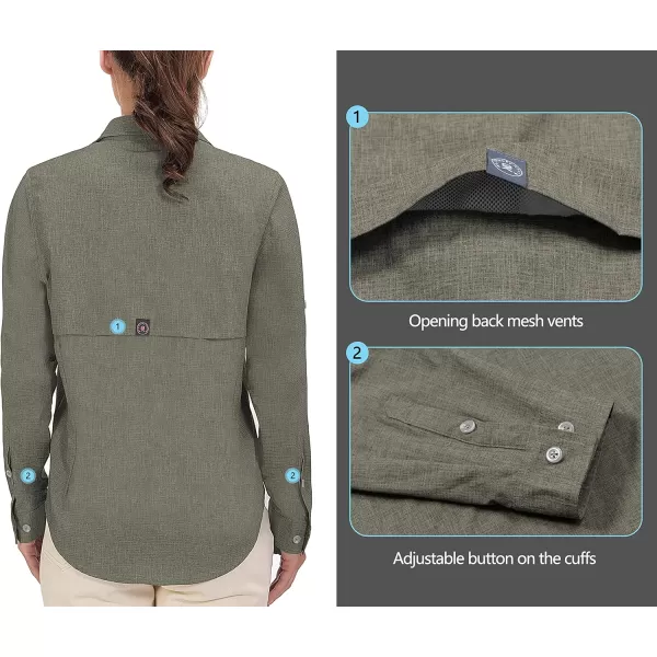 Little Donkey Andy Women's UPF 50+ UV Protection Shirt, Breathable Long Sleeve Fishing Hiking Shirt, Air-Holes Tech