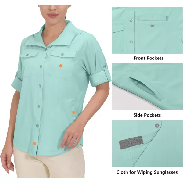 Little Donkey Andy Women's UPF 50+ UV Protection Shirt, Breathable Long Sleeve Fishing Hiking Shirt, Air-Holes Tech
