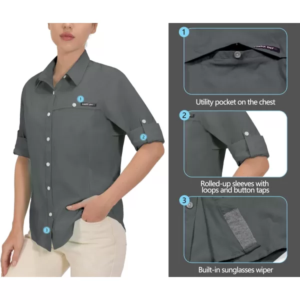 Little Donkey Andy Women's UPF 50+ UV Protection Shirt, Breathable Long Sleeve Fishing Hiking Shirt, Air-Holes Tech