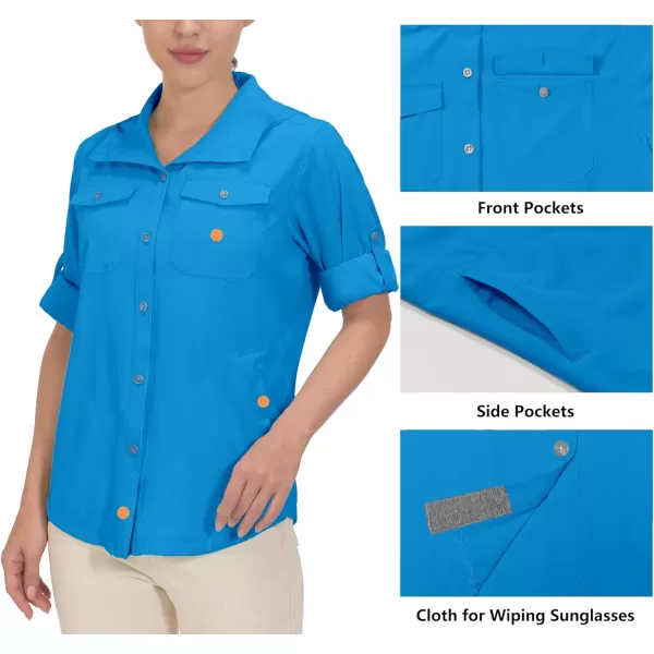 Little Donkey Andy Women's UPF 50+ UV Protection Shirt, Breathable Long Sleeve Fishing Hiking Shirt, Air-Holes Tech
