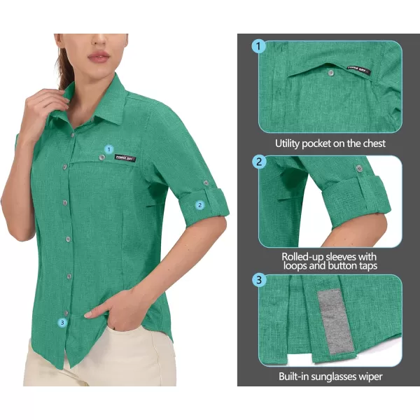 Little Donkey Andy Women's UPF 50+ UV Protection Shirt, Breathable Long Sleeve Fishing Hiking Shirt, Air-Holes Tech