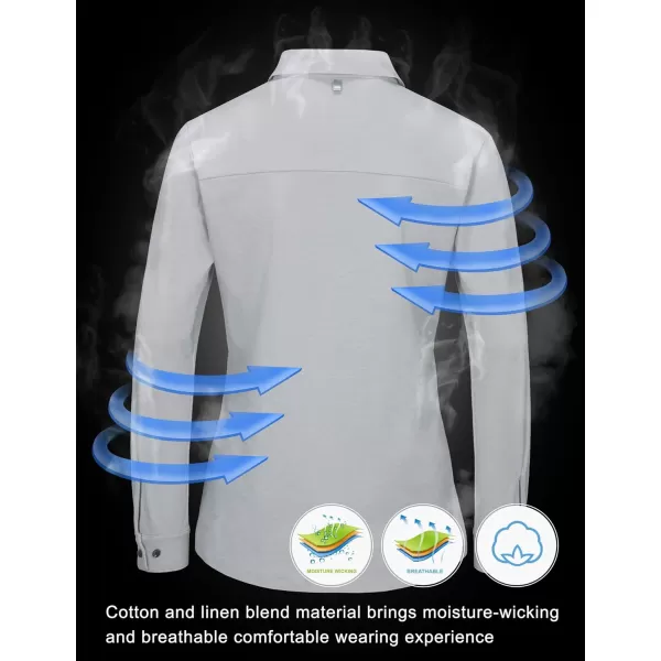 Little Donkey Andy Women's UPF 50+ UV Protection Shirts, Long Sleeve Button Down Blouses Tops for Fishing, Hiking