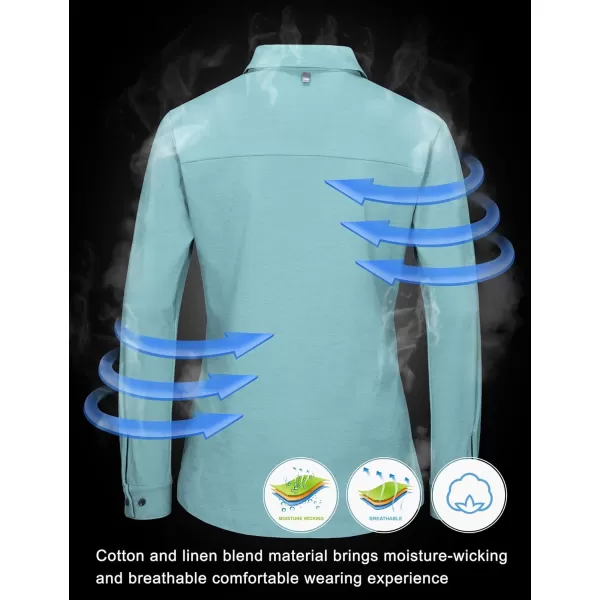 Little Donkey Andy Women's UPF 50+ UV Protection Shirts, Long Sleeve Button Down Blouses Tops for Fishing, Hiking