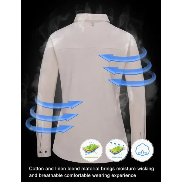 Little Donkey Andy Women's UPF 50+ UV Protection Shirts, Long Sleeve Button Down Blouses Tops for Fishing, Hiking