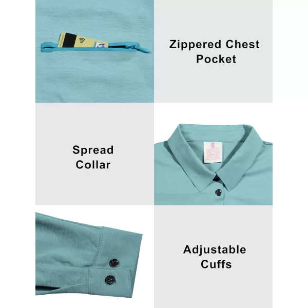 Little Donkey Andy Women's UPF 50+ UV Protection Shirts, Long Sleeve Button Down Blouses Tops for Fishing, Hiking