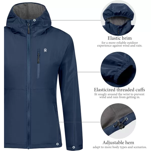 Little Donkey Andy Women's Water Resistant Windbreaker, Breathable Ripstop Light Jacket with Hood Wrinkle Reduction