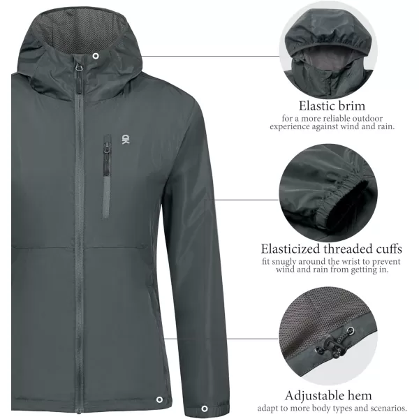 Little Donkey Andy Women's Water Resistant Windbreaker, Breathable Ripstop Light Jacket with Hood Wrinkle Reduction