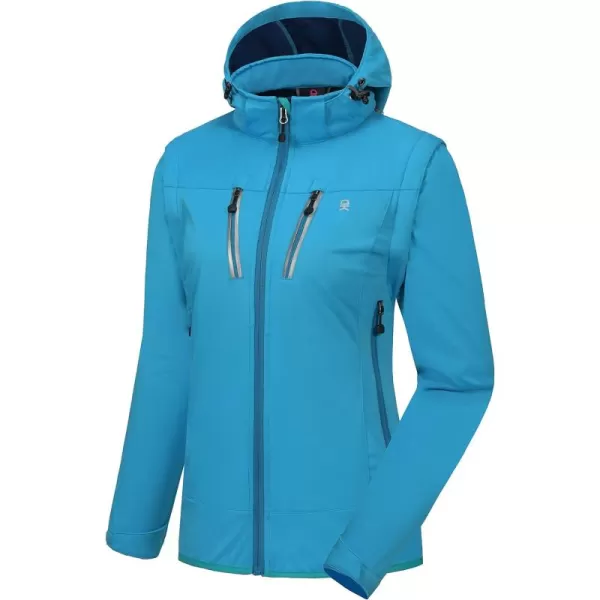 Little Donkey Andy Women's Lightweight Softshell Jacket with Detachable Sleeves and Hood, Windbreaker for Hiking Golf