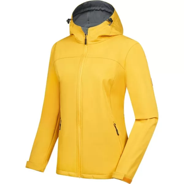 Little Donkey Andy Women's Softshell Jacket Hooded Windproof Fleece Lined Jackets, Water Repellent and Lightweight