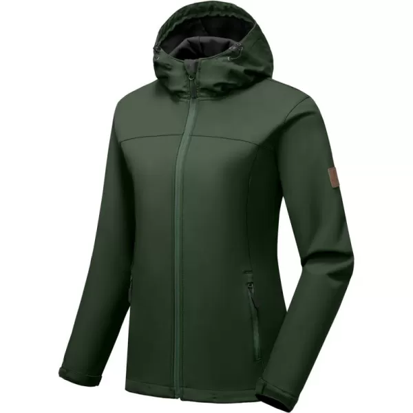 Little Donkey Andy Women's Softshell Jacket Hooded Windproof Fleece Lined Jackets, Water Repellent and Lightweight