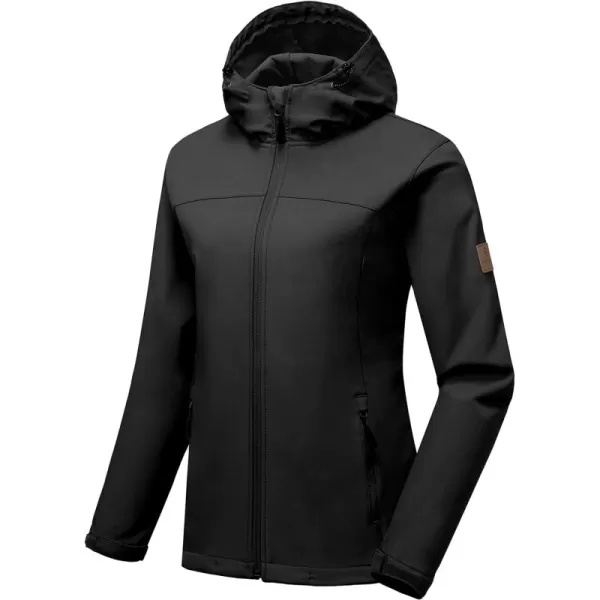 Little Donkey Andy Women's Softshell Jacket Hooded Windproof Fleece Lined Jackets, Water Repellent and Lightweight