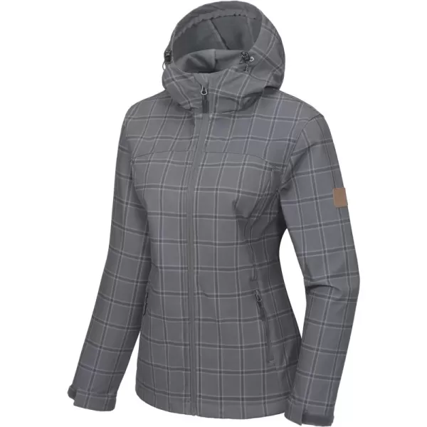 Little Donkey Andy Women's Softshell Jacket Hooded Windproof Fleece Lined Jackets, Water Repellent and Lightweight