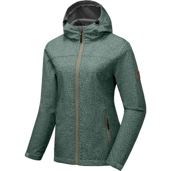 Little Donkey Andy Women's Softshell Jacket Hooded Windproof Fleece Lined Jackets, Water Repellent and Lightweight