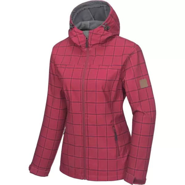Little Donkey Andy Women's Softshell Jacket Hooded Windproof Fleece Lined Jackets, Water Repellent and Lightweight
