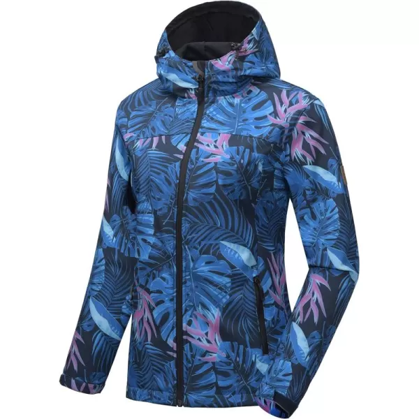 Little Donkey Andy Women's Softshell Jacket Hooded Windproof Fleece Lined Jackets, Water Repellent and Lightweight