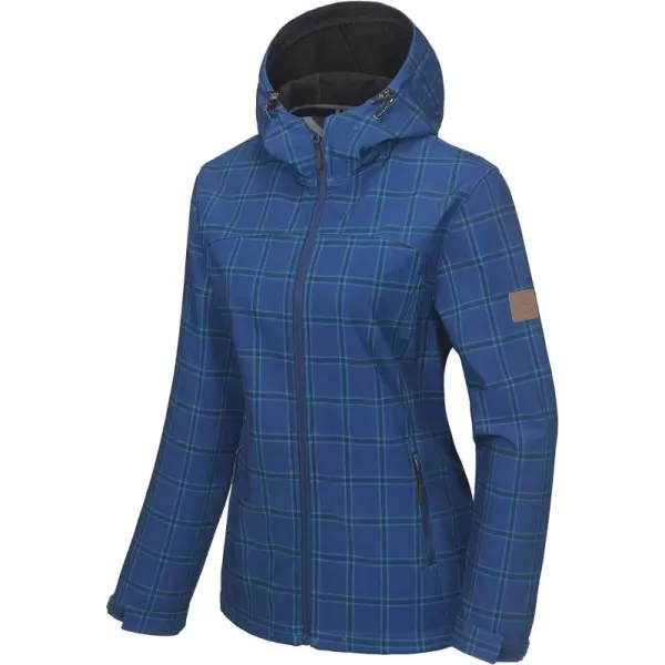 Little Donkey Andy Women's Softshell Jacket Hooded Windproof Fleece Lined Jackets, Water Repellent and Lightweight