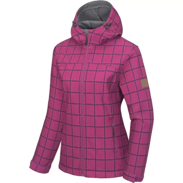 Little Donkey Andy Women's Softshell Jacket Hooded Windproof Fleece Lined Jackets, Water Repellent and Lightweight