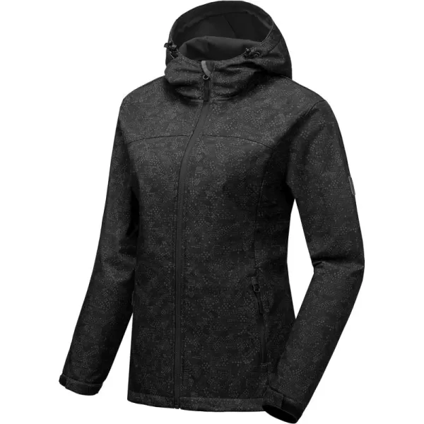 Little Donkey Andy Women's Softshell Jacket Hooded Windproof Fleece Lined Jackets, Water Repellent and Lightweight
