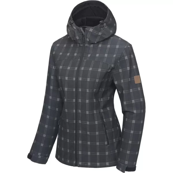 Little Donkey Andy Women's Softshell Jacket Hooded Windproof Fleece Lined Jackets, Water Repellent and Lightweight