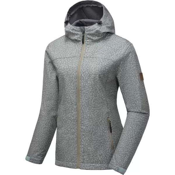Little Donkey Andy Women's Softshell Jacket Hooded Windproof Fleece Lined Jackets, Water Repellent and Lightweight