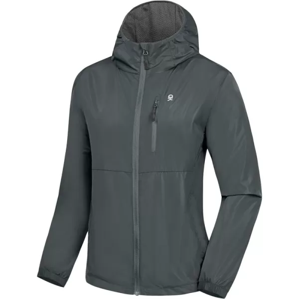 Little Donkey Andy Women's Water Resistant Windbreaker, Breathable Ripstop Light Jacket with Hood Wrinkle Reduction