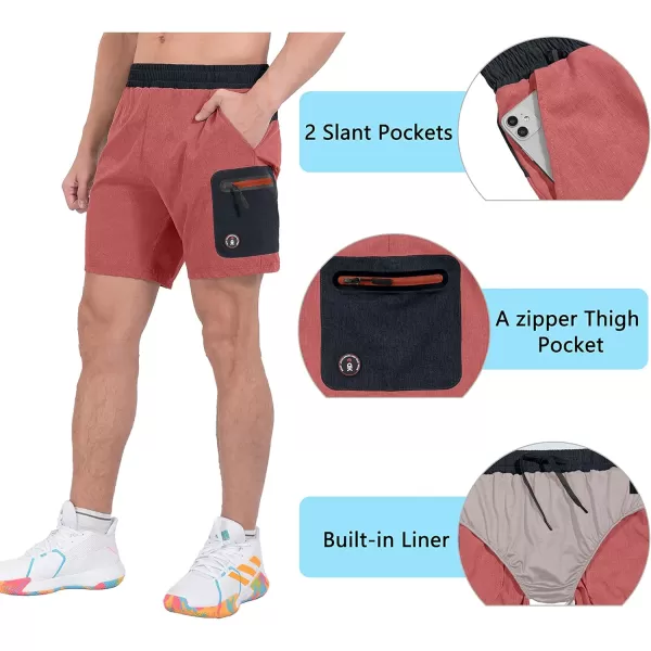 Little Donkey Andy Men's 7 Inches Quick Dry Golf Shorts Stretch Lightweight Hiking Shorts with Liner and Pockets