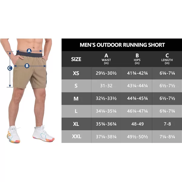Little Donkey Andy Men's 7 Inches Quick Dry Golf Shorts Stretch Lightweight Hiking Shorts with Liner and Pockets