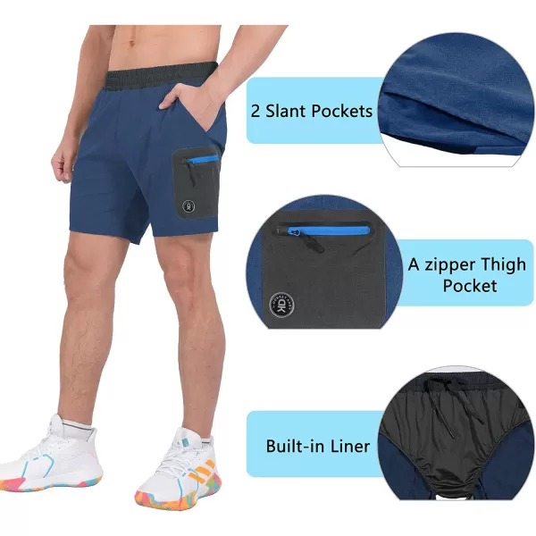 Little Donkey Andy Men's 7 Inches Quick Dry Golf Shorts Stretch Lightweight Hiking Shorts with Liner and Pockets
