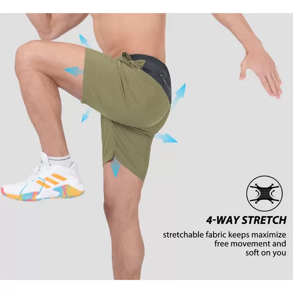Little Donkey Andy Men's 7 Inches Quick Dry Golf Shorts Stretch Lightweight Hiking Shorts with Liner and Pockets
