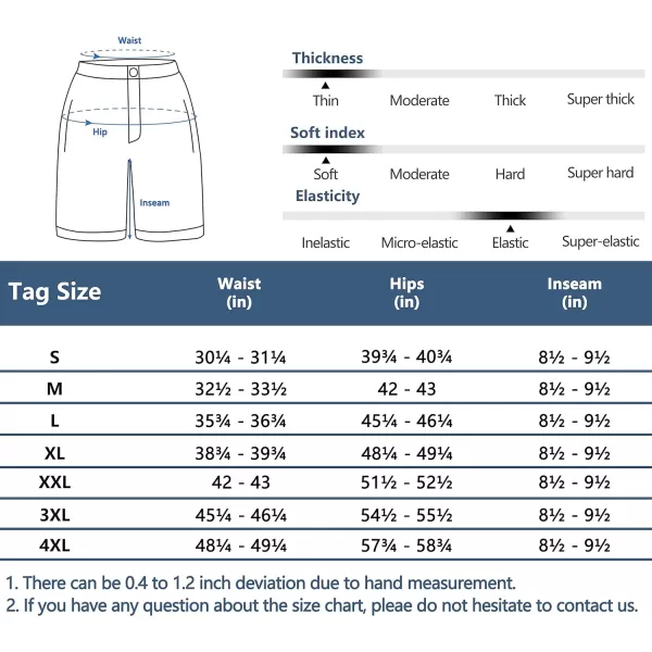 Little Donkey Andy Men's Bermuda 9 Inch Lightweight Quick Dry Stretch Shorts Golf Hiking Travel
