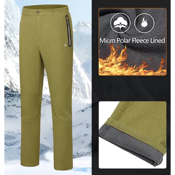 Little Donkey Andy Men's Hiking Snow Pants, Fleece Lined Ski Pants Softshell Pants Windproof&amp; Water Resistant