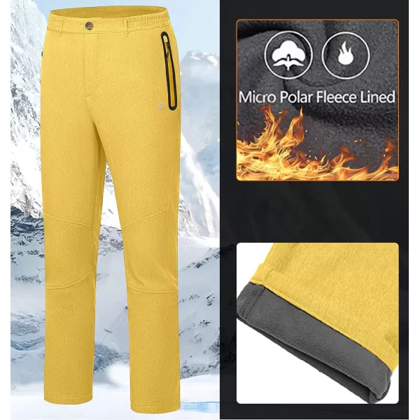 Little Donkey Andy Men's Hiking Snow Pants, Fleece Lined Ski Pants Softshell Pants Windproof&amp; Water Resistant