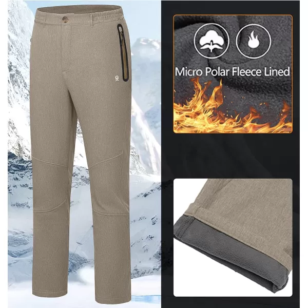 Little Donkey Andy Men's Hiking Snow Pants, Fleece Lined Ski Pants Softshell Pants Windproof&amp; Water Resistant