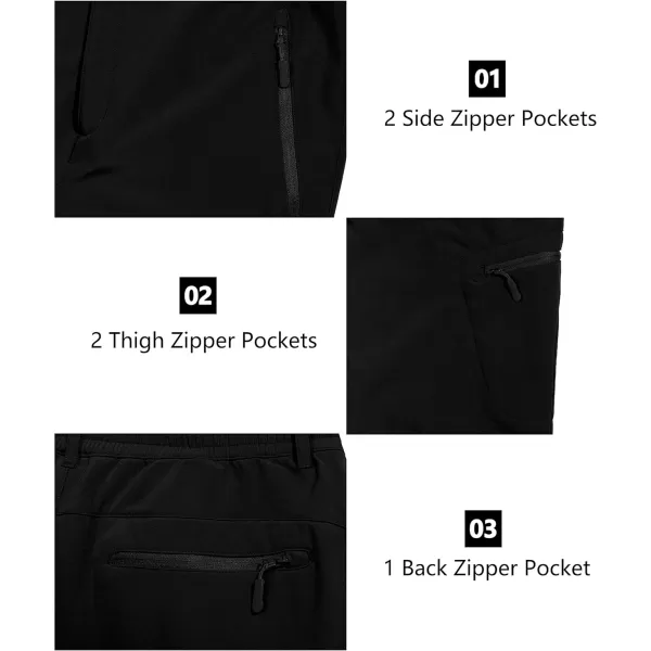 Little Donkey Andy Men's Hiking Snow Pants, Fleece Lined Ski Pants Softshell Pants Windproof&amp; Water Resistant