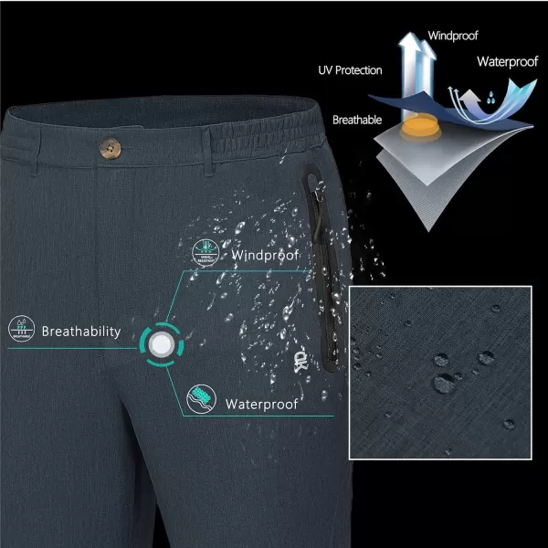 Little Donkey Andy Men's Hiking Snow Pants, Fleece Lined Ski Pants Softshell Pants Windproof&amp; Water Resistant