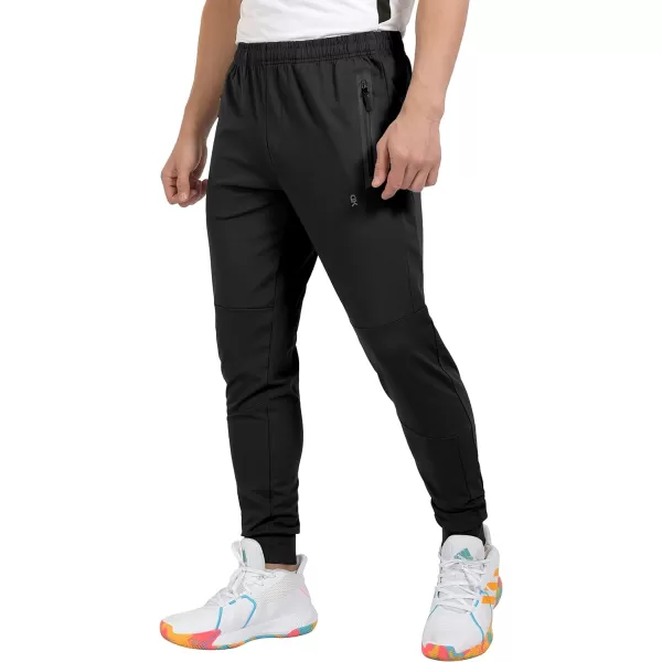 Little Donkey Andy Men's Jogger Pants Sweatpants with Zipper Pockets Tapered Athletic Pants for Men Running, Gym, Workout
