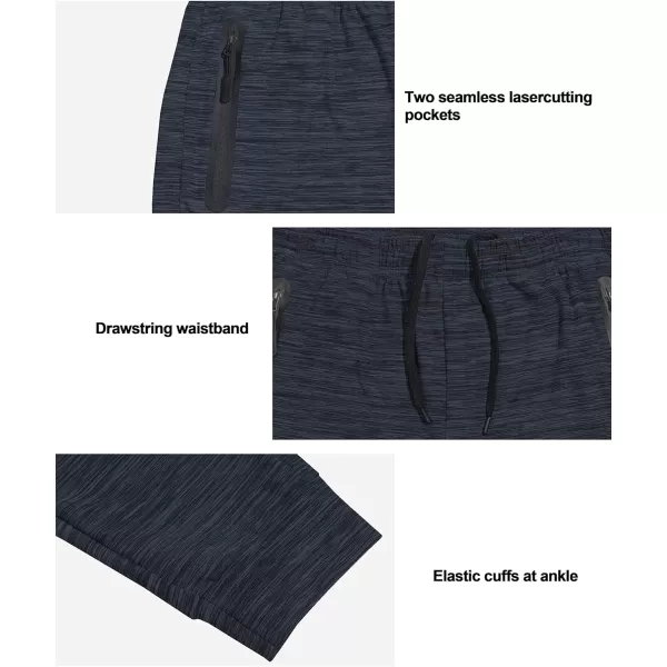 Little Donkey Andy Men's Jogger Pants Sweatpants with Zipper Pockets Tapered Athletic Pants for Men Running, Gym, Workout