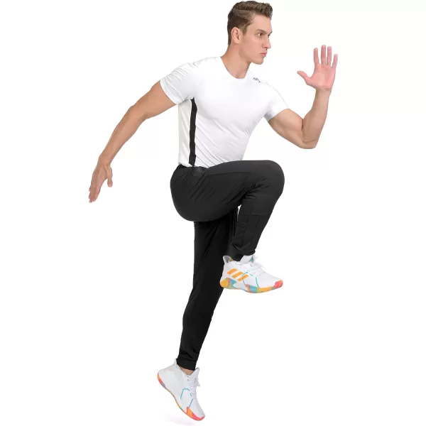 Little Donkey Andy Men's Jogger Pants Sweatpants with Zipper Pockets Tapered Athletic Pants for Men Running, Gym, Workout