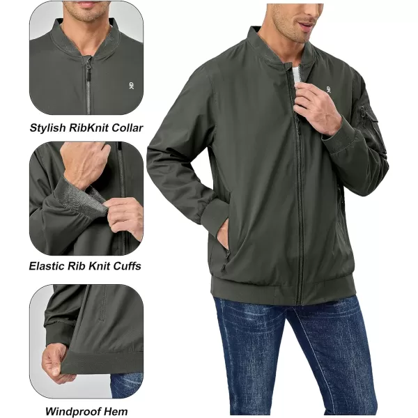 Little Donkey Andy Men's Lightweight Bomber Jacket Windproof Water Resistant Windbreaker for Golf Hiking