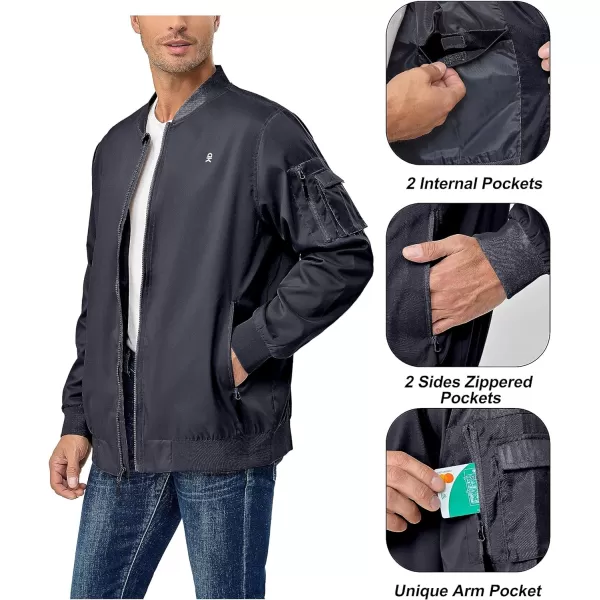 Little Donkey Andy Men's Lightweight Bomber Jacket Windproof Water Resistant Windbreaker for Golf Hiking