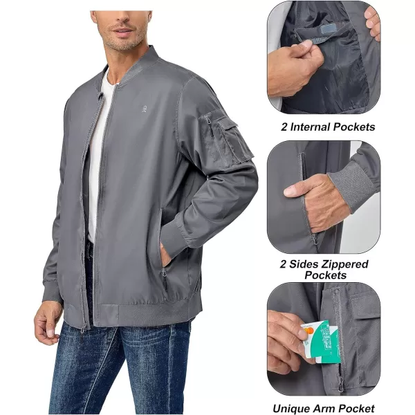 Little Donkey Andy Men's Lightweight Bomber Jacket Windproof Water Resistant Windbreaker for Golf Hiking